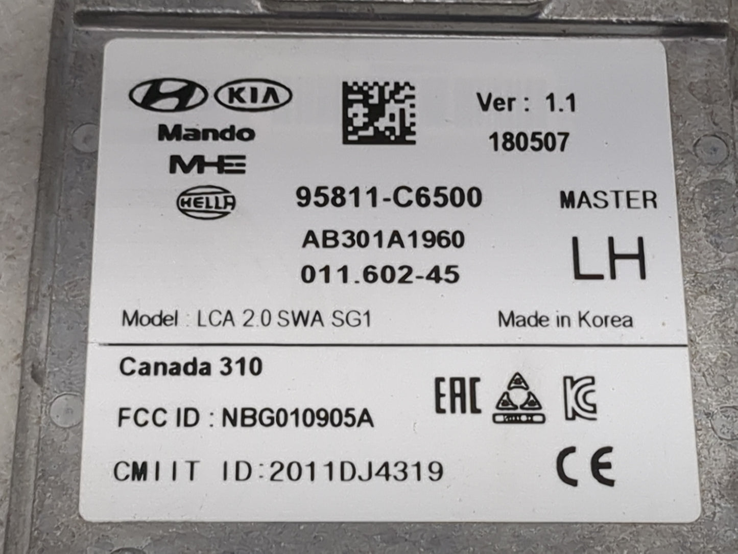2019 Kia Sorento Driver Assist Control Module - Oemusedautoparts1.com
