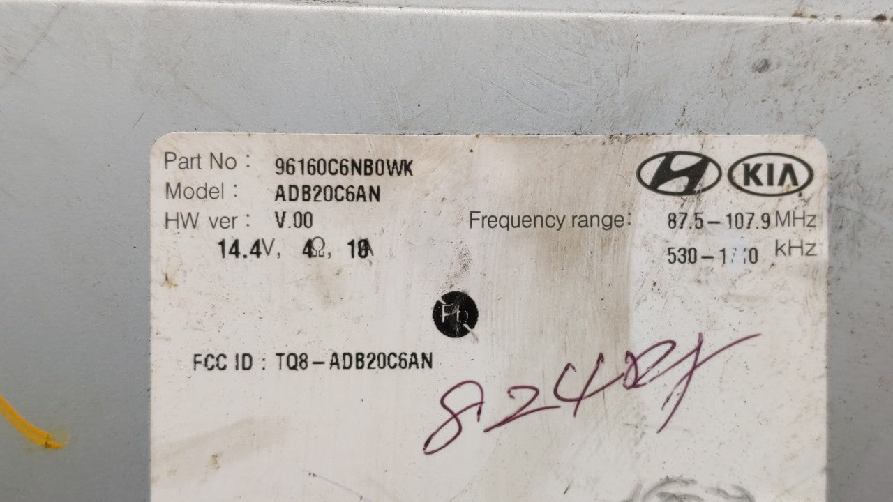 2019-2020 Kia Sorento Radio AM FM Cd Player Receiver Replacement P/N:96160C6NB0WK 96160-C6NB0WK Fits Fits 2019 2020 OEM Used