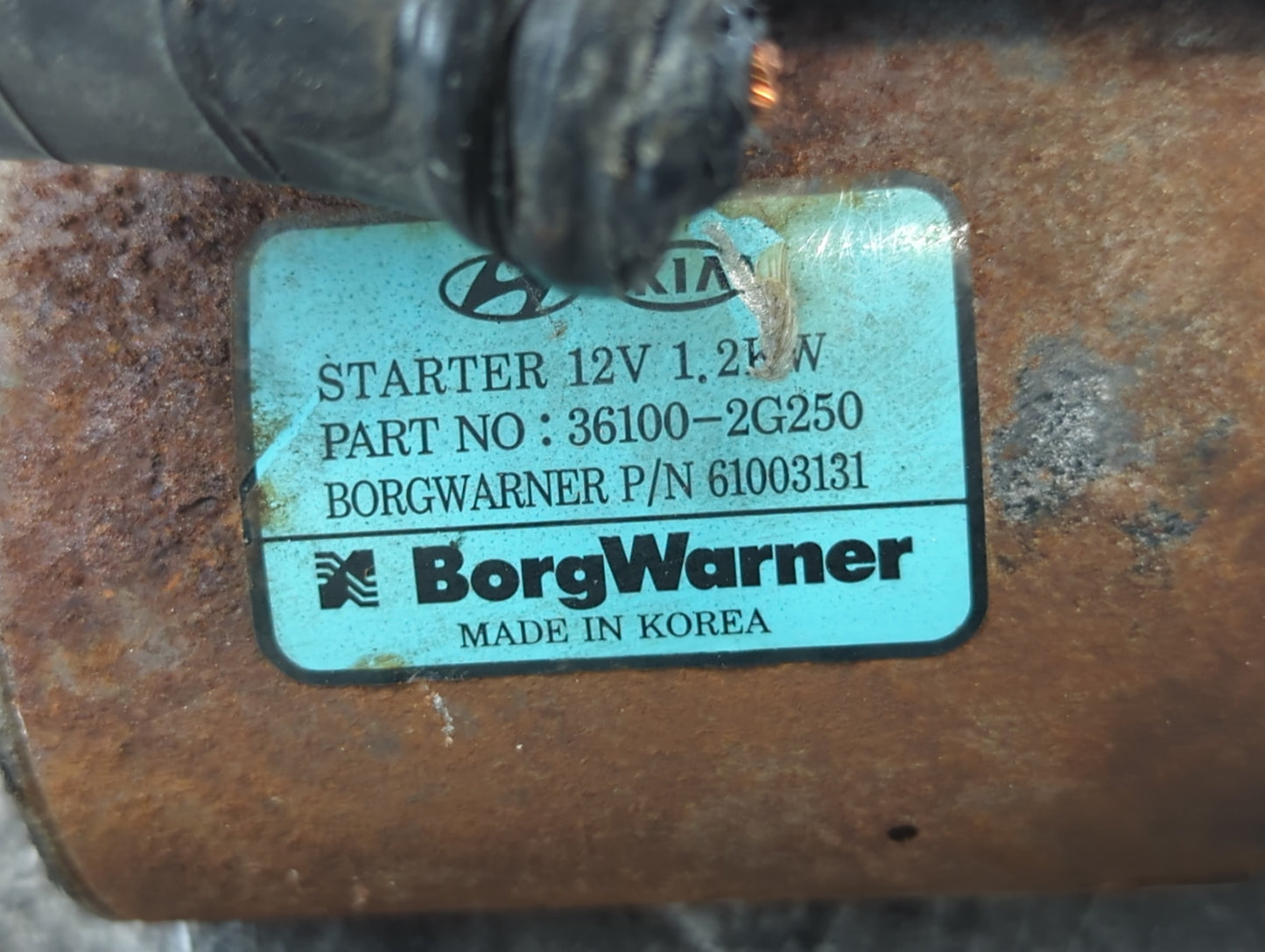 2016-2020 Kia Sorento Car Starter Motor Solenoid OEM P/N:36100-2G250 Fits Fits 2015 2016 2017 2018 2019 2020 OEM Used Auto P
