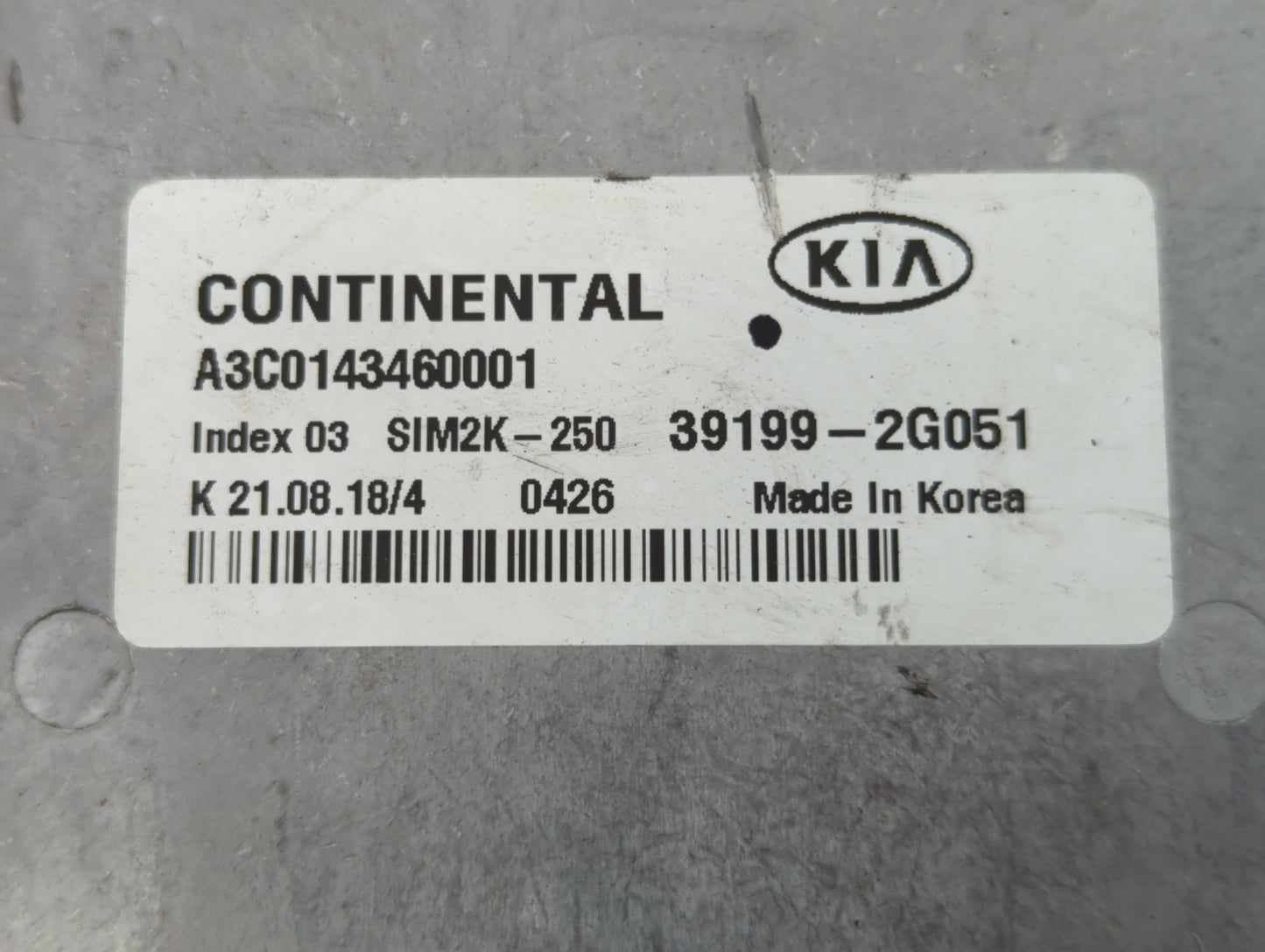 2019-2020 Kia Sorento PCM Engine Control Computer ECU ECM PCU OEM P/N:A3C0143460001 39199-2G051 Fits Fits 2019 2020 OEM Used