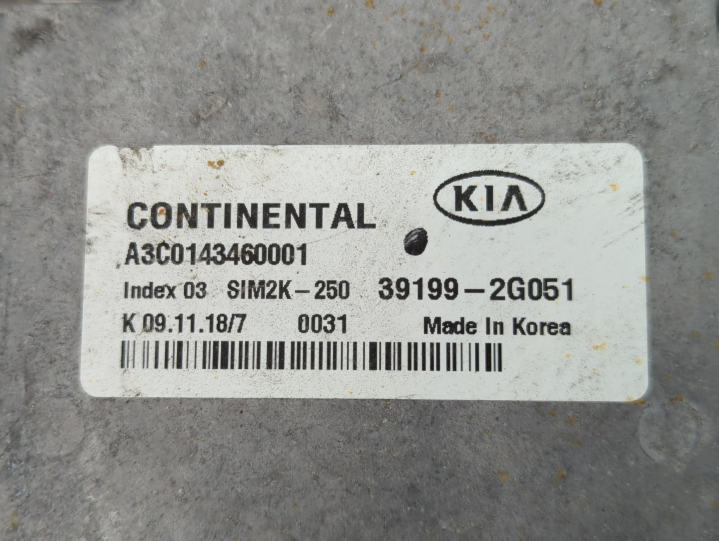 2019-2020 Kia Sorento PCM Engine Control Computer ECU ECM PCU OEM P/N:A3C0143460001 39199-2G051 Fits Fits 2019 2020 OEM Used
