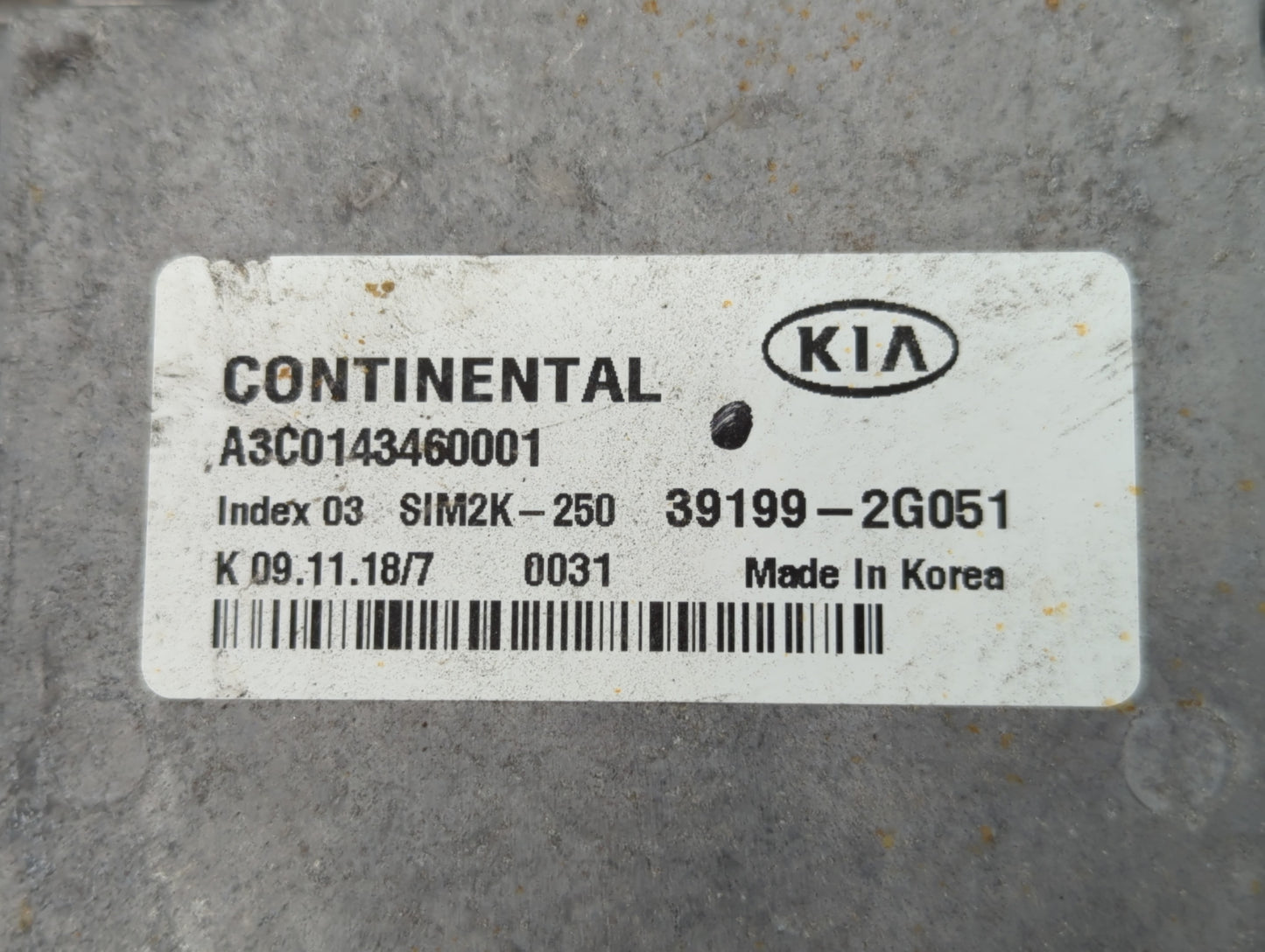 2019-2020 Kia Sorento PCM Engine Control Computer ECU ECM PCU OEM P/N:A3C0143460001 39199-2G051 Fits Fits 2019 2020 OEM Used
