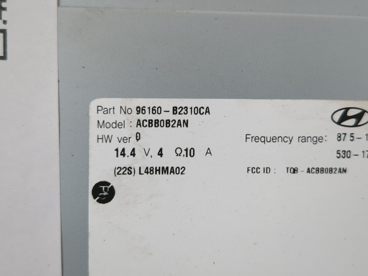 2017-2019 Kia Soul Radio AM FM Cd Player Receiver Replacement P/N:96160-B2310CA Fits Fits 2017 2018 2019 OEM Used Auto Parts