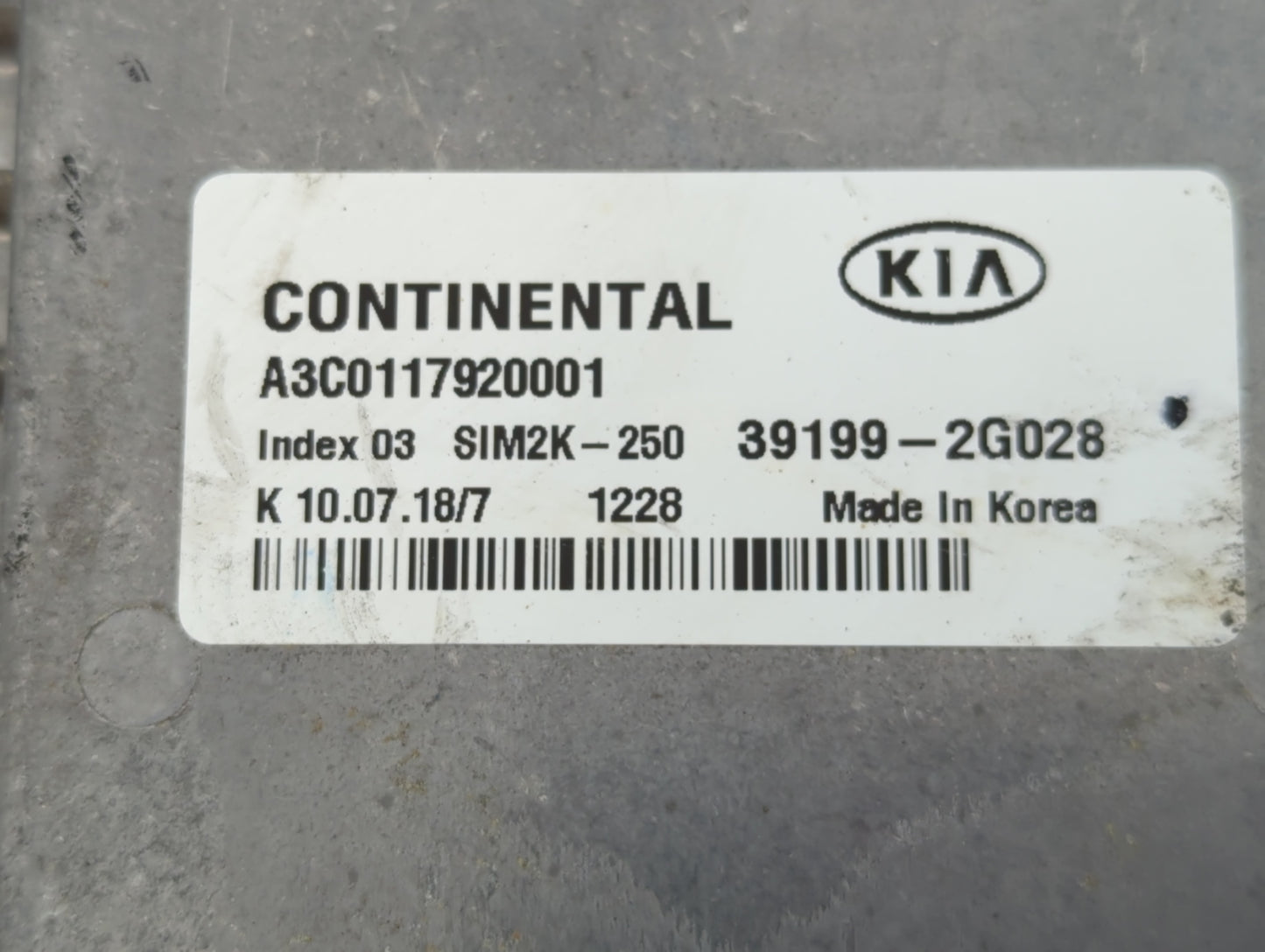 2019 Kia Soul PCM Engine Control Computer ECU ECM PCU OEM P/N:39199-2G028 Fits Fits 2020 OEM Used Auto Parts - Oemusedautopa
