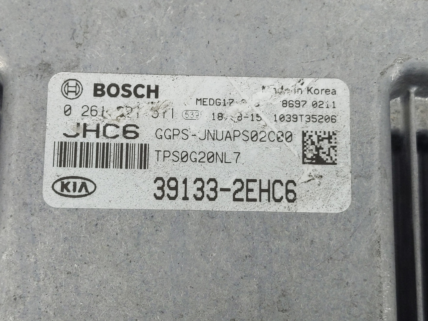 2019 Kia Soul PCM Engine Control Computer ECU ECM PCU OEM P/N:39133-2EHC6 Fits OEM Used Auto Parts - Oemusedautoparts1.com