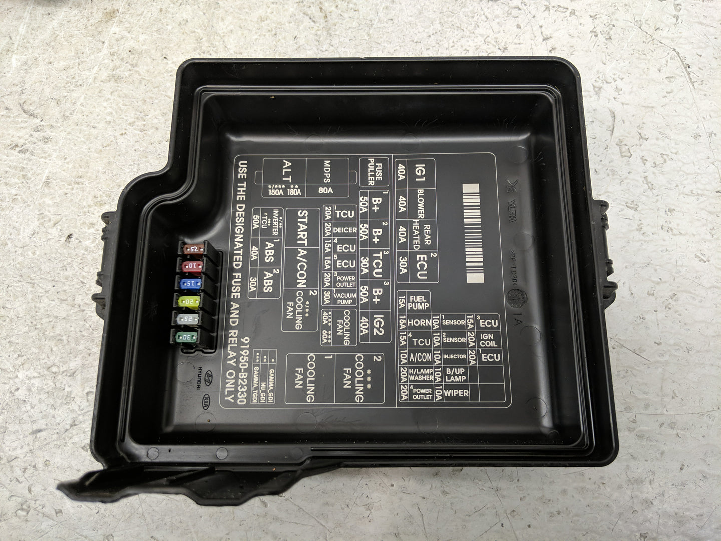 2017-2019 Kia Soul Fusebox Fuse Box Panel Relay Module P/N:91950-B2330 Fits Fits 2017 2018 2019 OEM Used Auto Parts - Oemuse