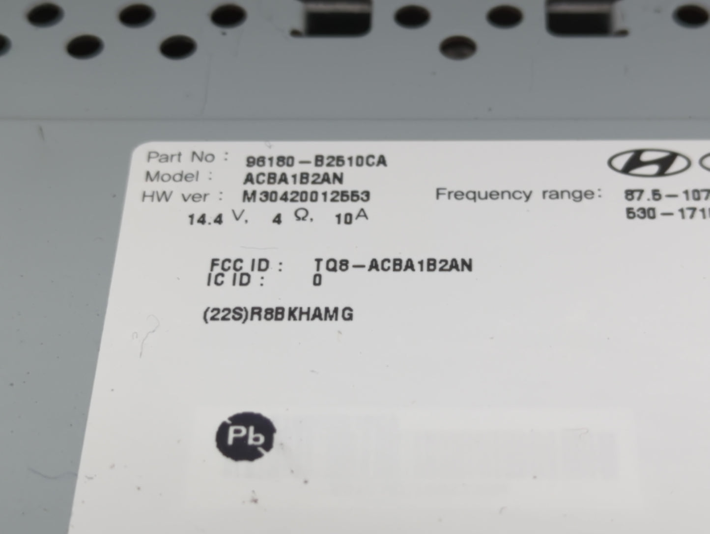2017-2019 Kia Soul Radio AM FM Cd Player Receiver Replacement P/N:96180-B2510CA Fits Fits 2017 2018 2019 OEM Used Auto Parts