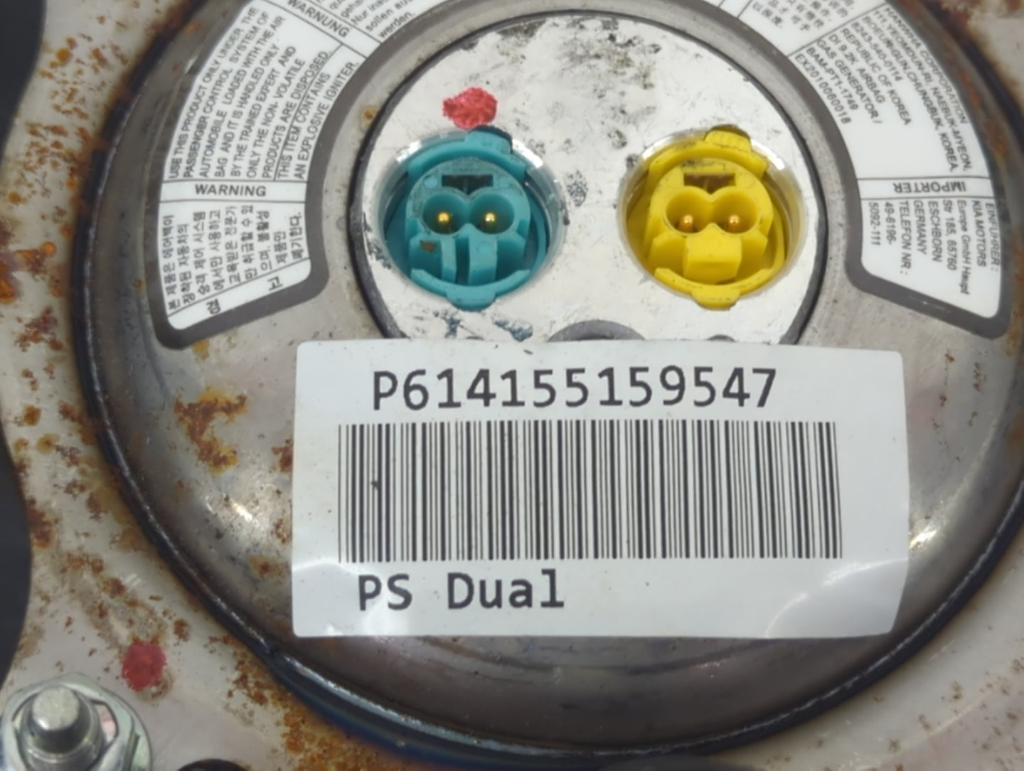 2017-2019 Kia Soul Air Bag Driver Left Steering Wheel Mounted P/N:B256900020 56900B2500EQ Fits Fits 2017 2018 2019 OEM Used 