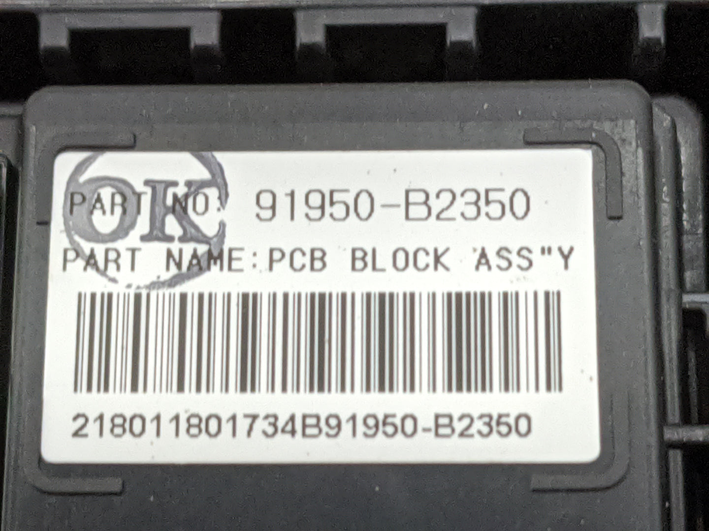 2017-2019 Kia Soul Fusebox Fuse Box Panel Relay Module P/N:91950-B2350 Fits Fits 2017 2018 2019 OEM Used Auto Parts - Oemuse