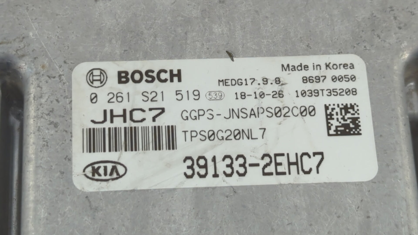 2019 Kia Soul PCM Engine Control Computer ECU ECM PCU OEM P/N:39133-2EHC7 Fits OEM Used Auto Parts - Oemusedautoparts1.com
