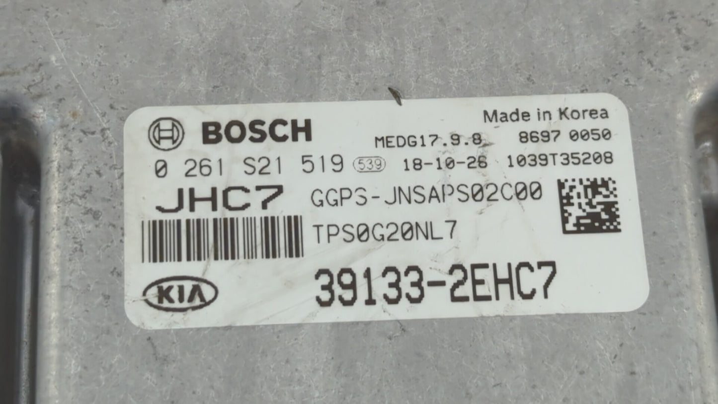 2019 Kia Soul PCM Engine Control Computer ECU ECM PCU OEM P/N:39133-2EHC7 Fits OEM Used Auto Parts - Oemusedautoparts1.com
