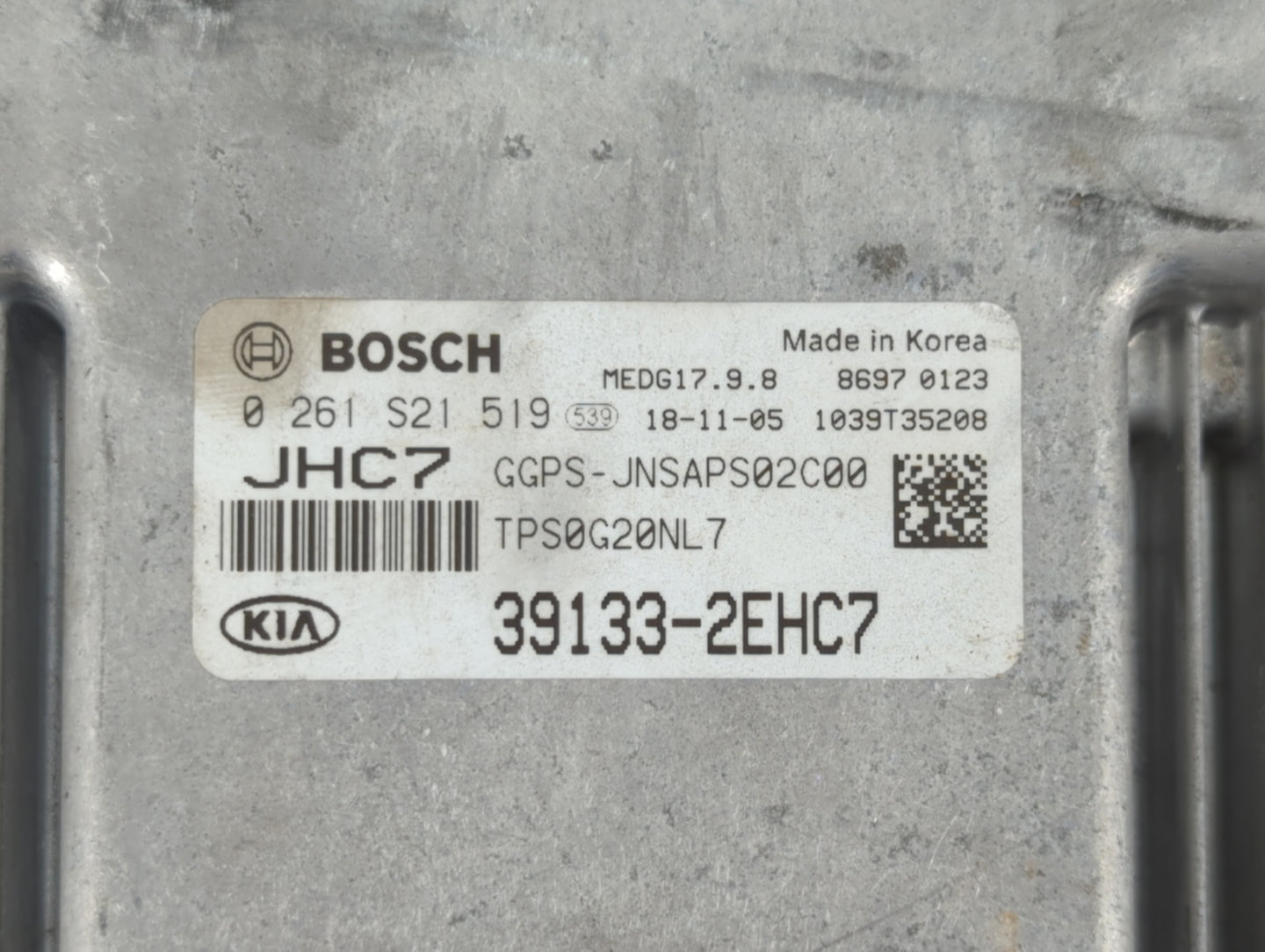 2019 Kia Soul PCM Engine Control Computer ECU ECM PCU OEM P/N:39133-2EHC7 0 261 S21 519, 39131-2EHC6 Fits OEM Used Auto Part