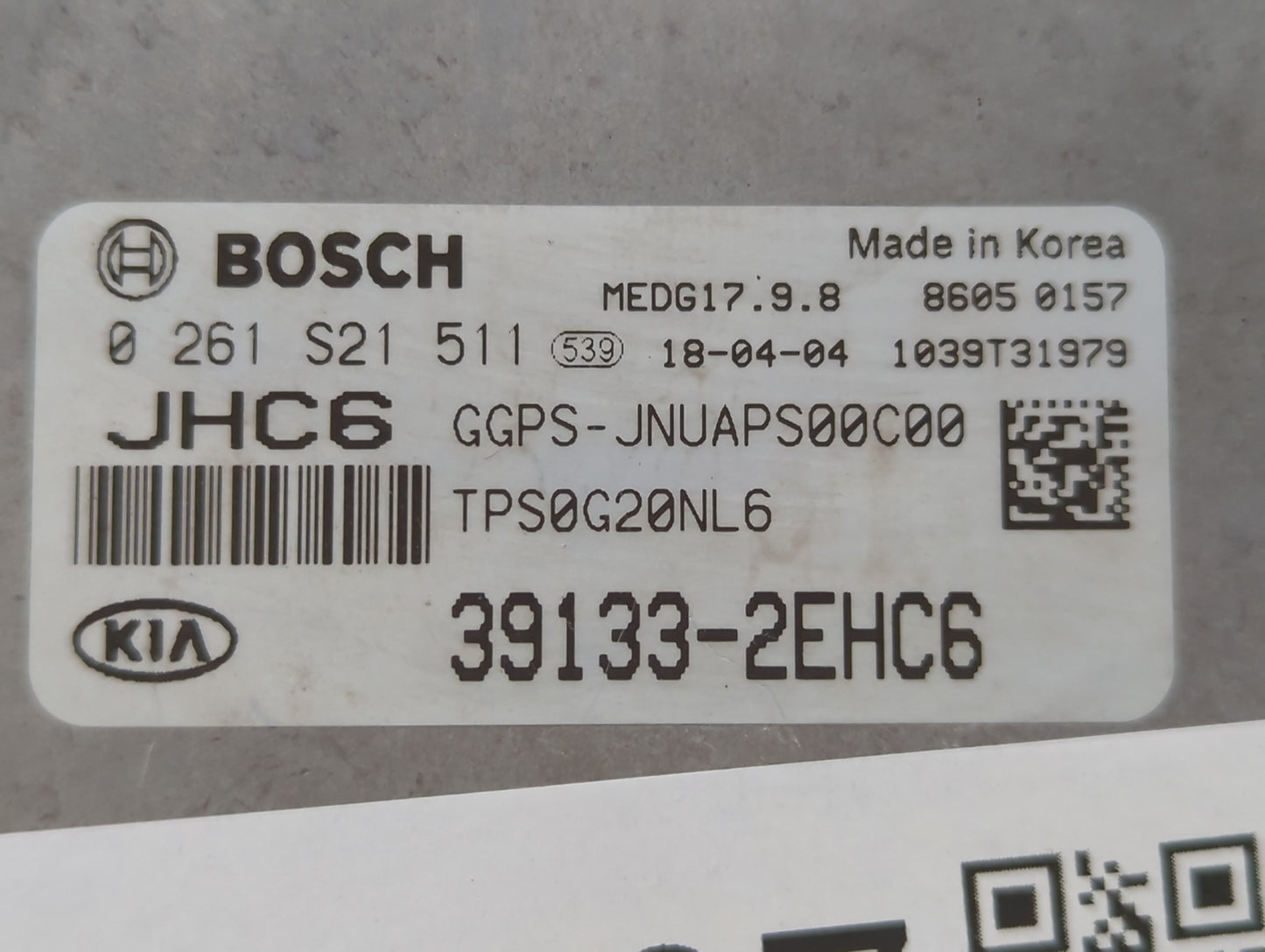2019 Kia Soul PCM Engine Control Computer ECU ECM PCU OEM P/N:39133-2EHC7 39131-2EHC6 Fits OEM Used Auto Parts - Oemusedauto