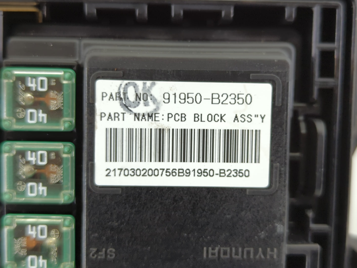 2017-2019 Kia Soul Fusebox Fuse Box Panel Relay Module P/N:91709B2070 Fits Fits 2017 2018 2019 OEM Used Auto Parts - Oemused