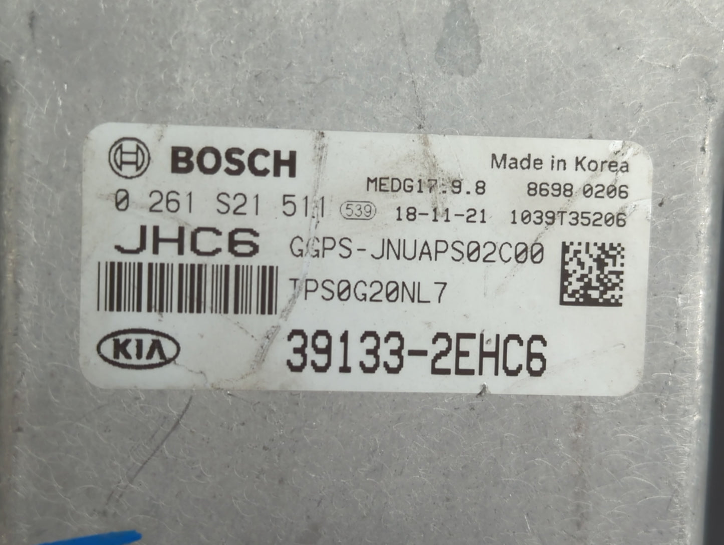 2019 Kia Soul PCM Engine Control Computer ECU ECM PCU OEM P/N:391133-2EHC6 0 261 S21 511 Fits OEM Used Auto Parts - Oemuseda