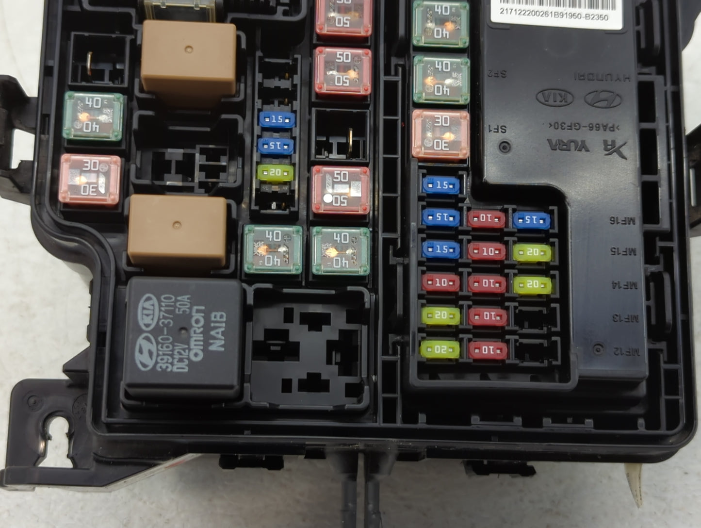 2017-2019 Kia Soul Fusebox Fuse Box Panel Relay Module P/N:91950-B2350 Fits Fits 2017 2018 2019 OEM Used Auto Parts - Oemuse