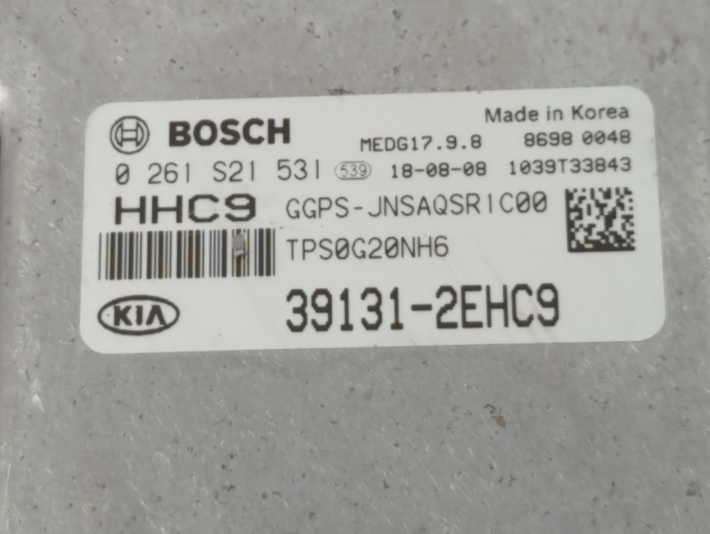 2019 Kia Soul PCM Engine Control Computer ECU ECM PCU OEM P/N:39131-2EHC9 Fits OEM Used Auto Parts - Oemusedautoparts1.com