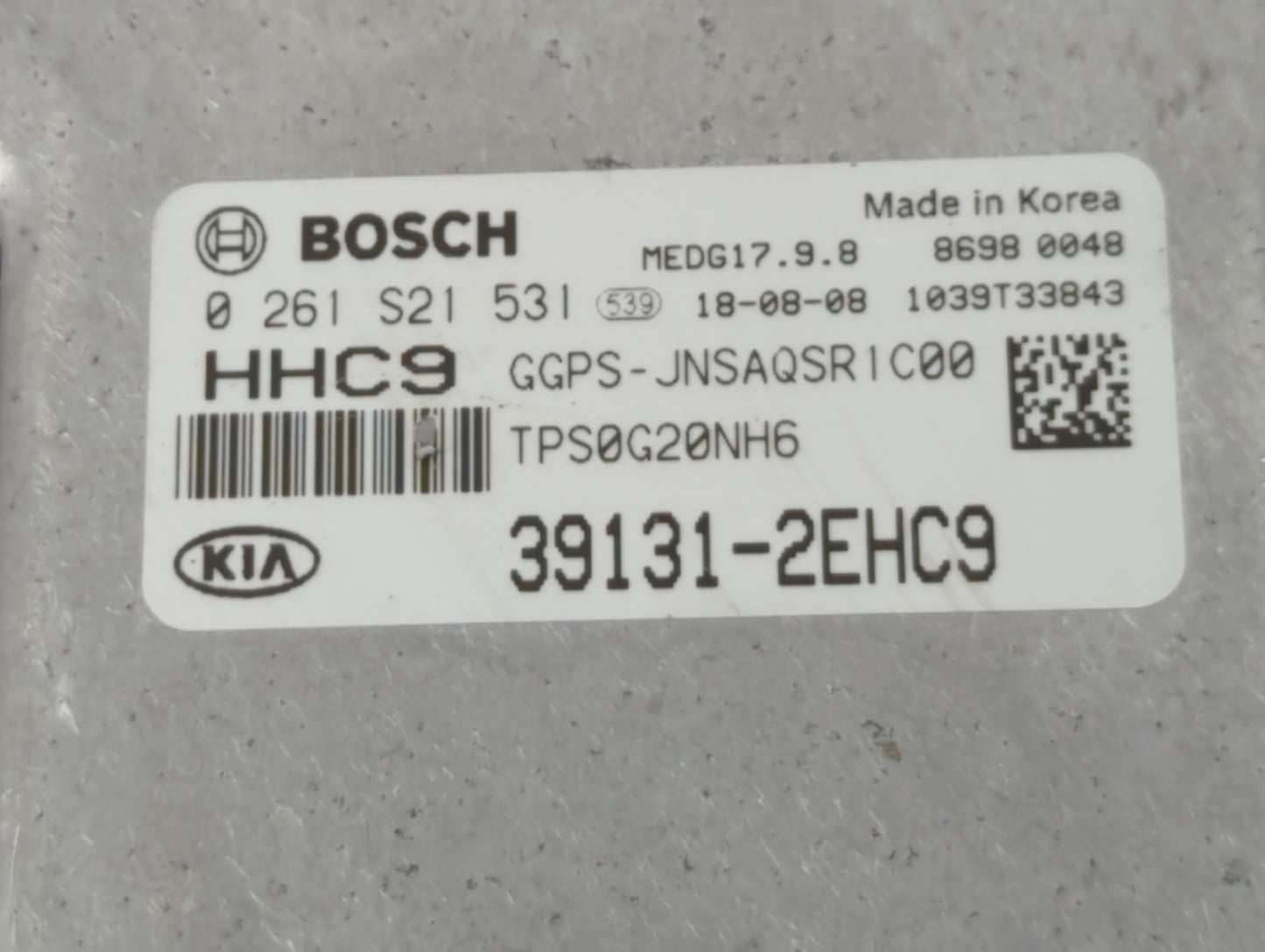 2019 Kia Soul PCM Engine Control Computer ECU ECM PCU OEM P/N:39131-2EHC9 Fits OEM Used Auto Parts - Oemusedautoparts1.com