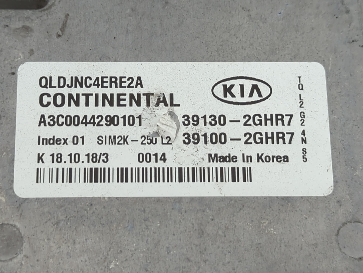 2017-2019 Kia Sportage PCM Engine Control Computer ECU ECM PCU OEM P/N:39130-2GHR7 39100-2GHR7 Fits Fits 2017 2018 2019 OEM 