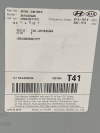 2017-2019 Kia Sportage Radio AM FM Cd Player Receiver Replacement P/N:96180-D9410WK AM1A3D9AN Fits Fits 2017 2018 2019 OEM U