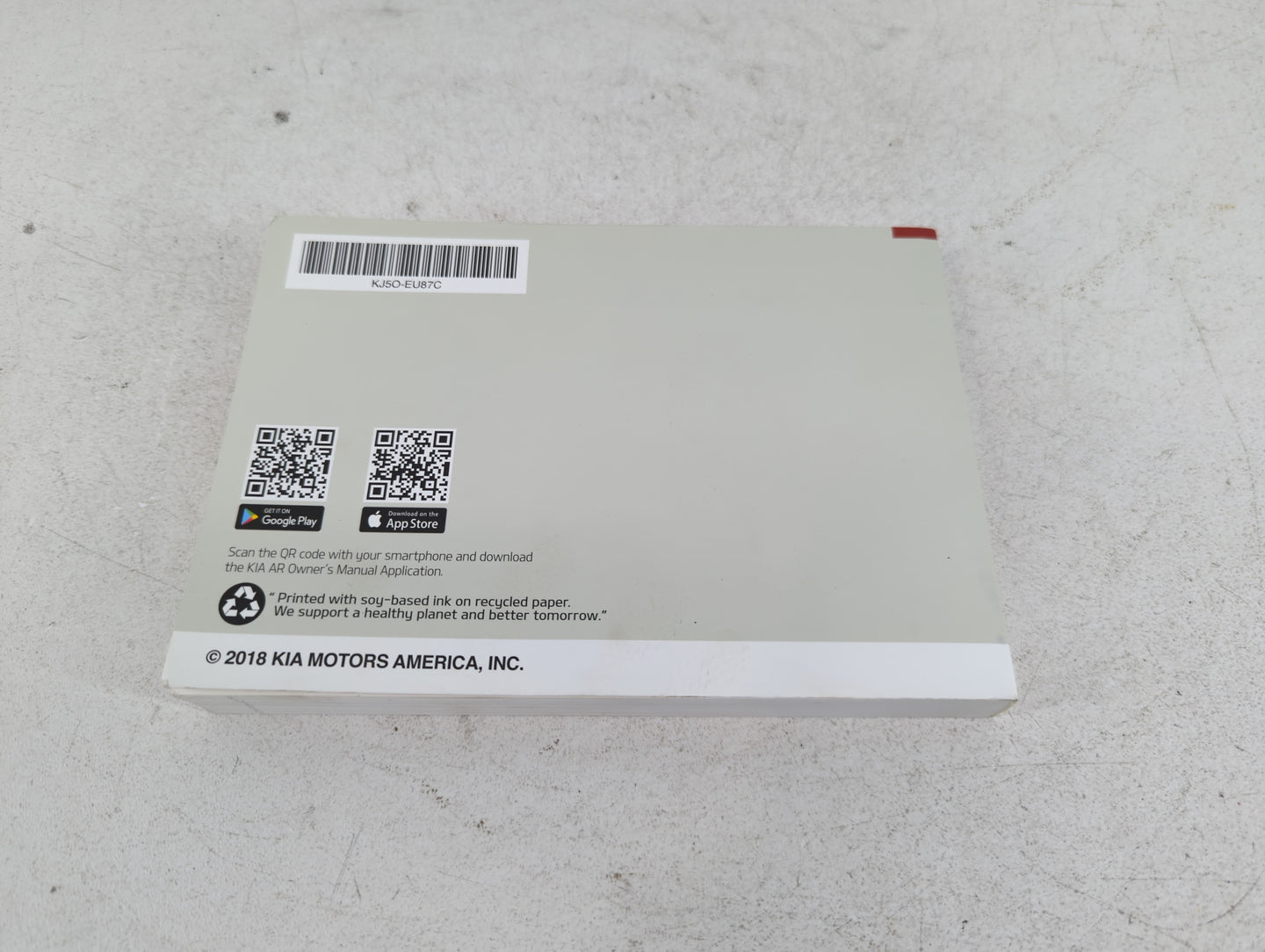 2019 Kia Stinger Owners Manual Book Guide P/N:KJ5O-EU87C OEM Used Auto Parts - Oemusedautoparts1.com