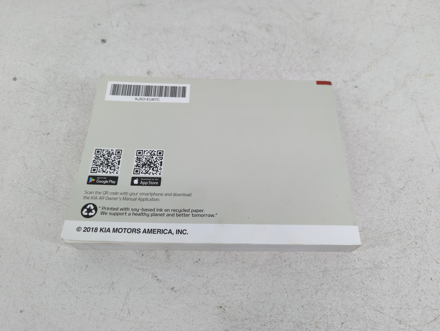 2019 Kia Stinger Owners Manual Book Guide P/N:KJ5O-EU87C OEM Used Auto Parts - Oemusedautoparts1.com