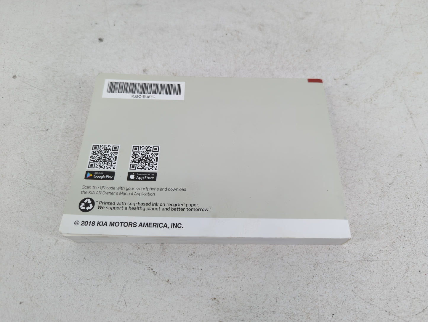 2019 Kia Stinger Owners Manual Book Guide P/N:KJ5O-EU87C OEM Used Auto Parts - Oemusedautoparts1.com