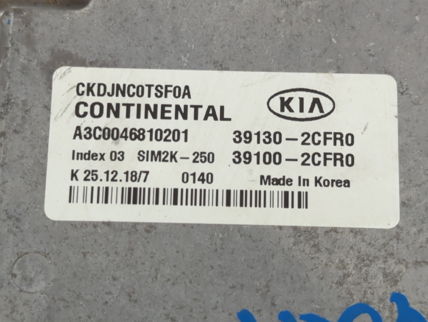 2019 Kia Stinger PCM Engine Control Computer ECU ECM PCU OEM P/N:39130-2CFR0 Fits OEM Used Auto Parts - Oemusedautoparts1.co