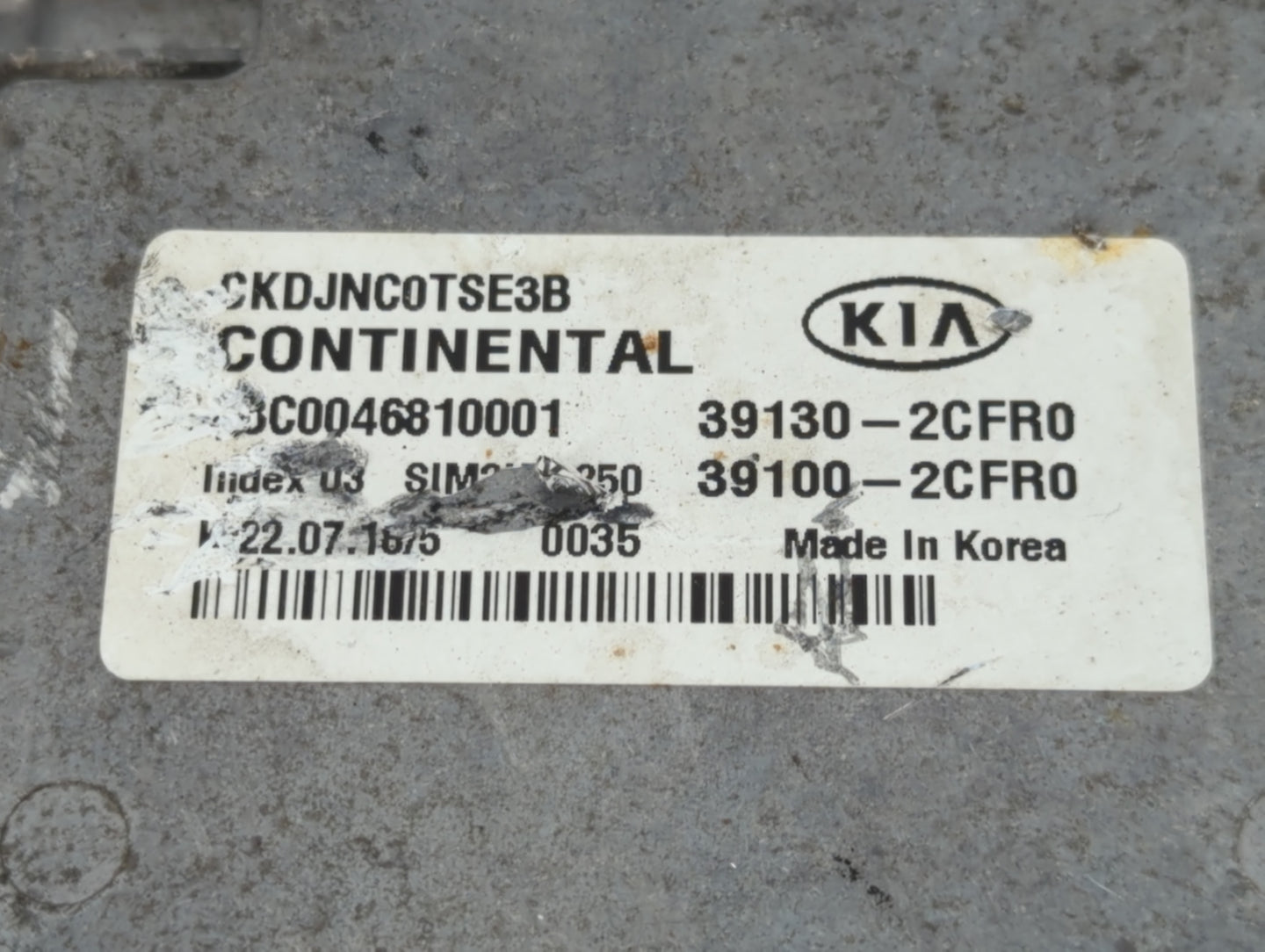2018-2019 Kia Stinger PCM Engine Control Computer ECU ECM PCU OEM P/N:39100-2CFR0 39130-2CFR0 Fits Fits 2018 2019 OEM Used A