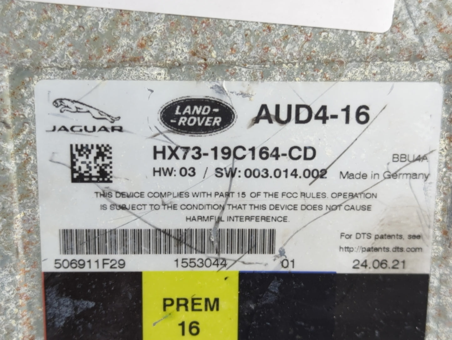 2019 Land Rover Range Rover Radio AM FM Cd Player Receiver Replacement P/N:HX73-19C164-CD Fits OEM Used Auto Parts - Oemused