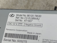 2019 Lexus Nx300 Radio AM FM Cd Player Receiver Replacement P/N:86120-78530 CV-DL58NAAJ Fits OEM Used Auto Parts - Oemusedau