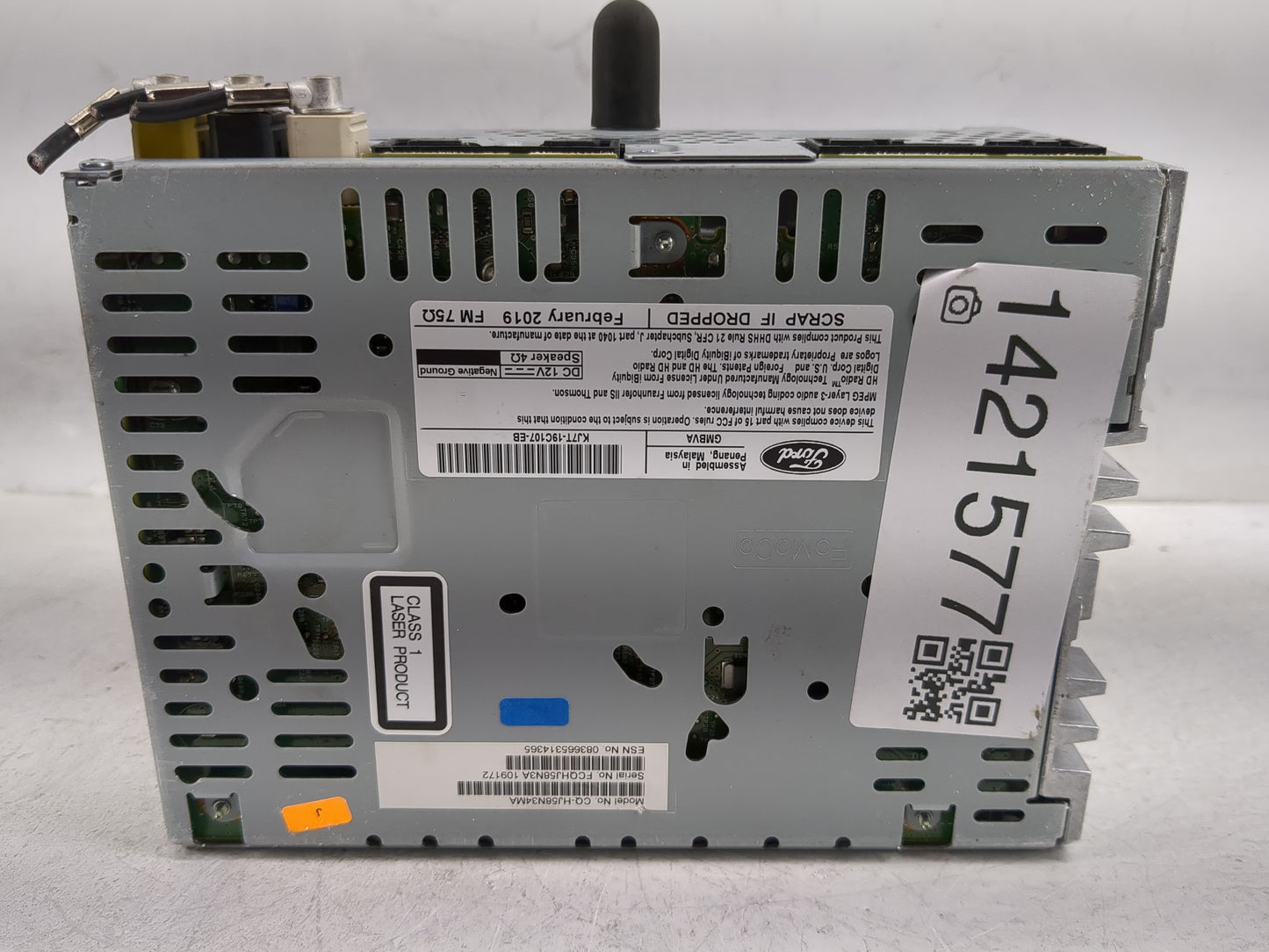 2017-2019 Lincoln Mkc Radio AM FM Cd Player Receiver Replacement P/N:KJ7T-19C107-EB Fits Fits 2017 2018 2019 OEM Used Auto P
