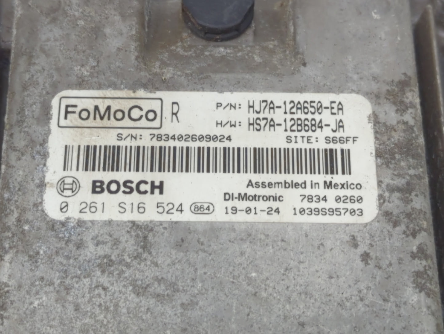 2019 Lincoln Mkc PCM Engine Control Computer ECU ECM PCU OEM P/N:HJ7A-12A650-EA HS7A-12B684-JA, 0261S16524, CU5T-14A624-BA F