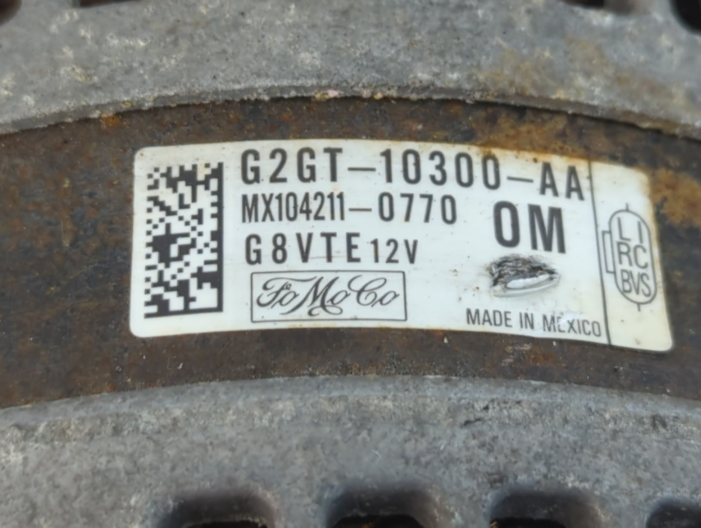 2015-2019 Lincoln Mkc Alternator Replacement Generator Charging Assembly Engine OEM P/N:G2GT-10300-AA Fits OEM Used Auto Par