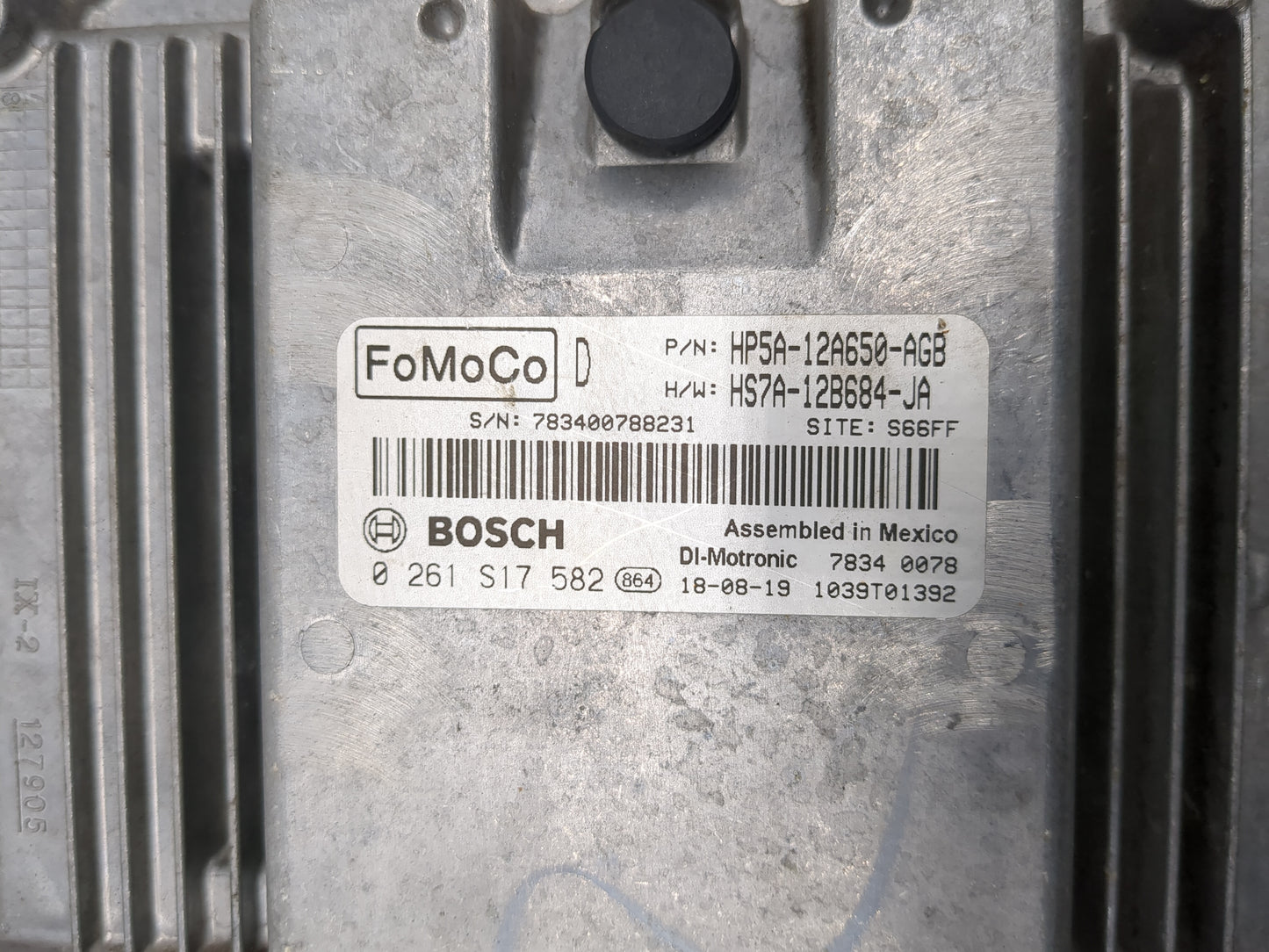 2017-2019 Lincoln Mkz PCM Engine Control Computer ECU ECM PCU OEM P/N:HP5A-12A650-AGB 0 261 S17 582 Fits Fits 2017 2018 2019