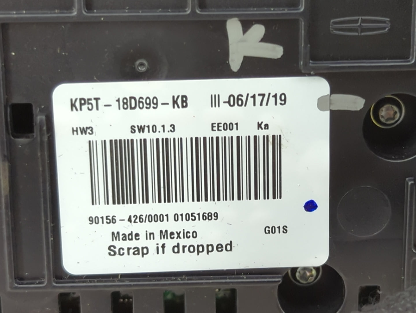 2019 Lincoln Mkz Radio AM FM Cd Player Receiver Replacement P/N:KP5T-18D699-KB HP5T-19K617-A Fits OEM Used Auto Parts - Oemu