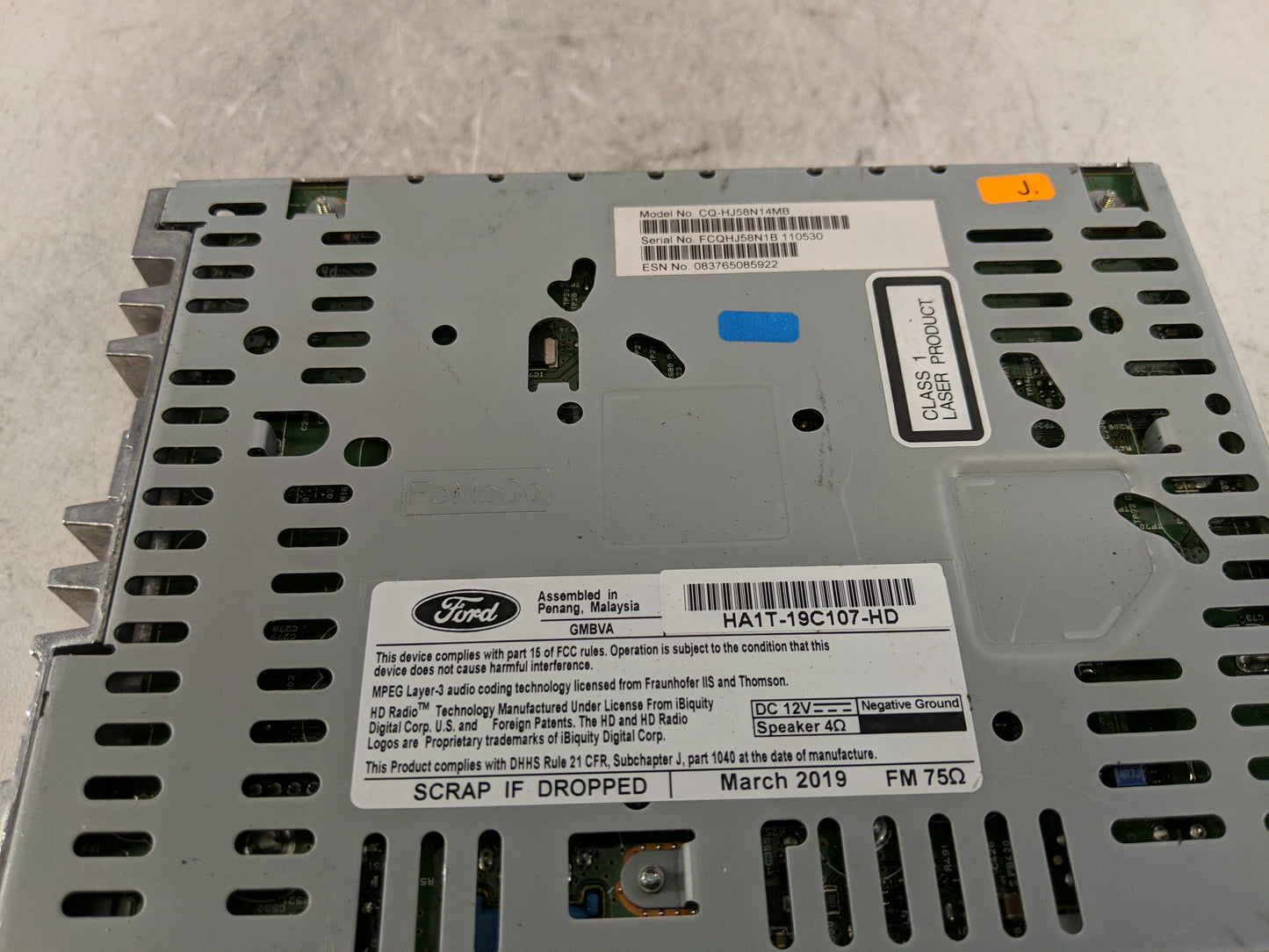 2019-2020 Lincoln Nautilus Radio AM FM Cd Player Receiver Replacement P/N:HA1T-19C107-HD Fits Fits 2019 2020 OEM Used Auto P