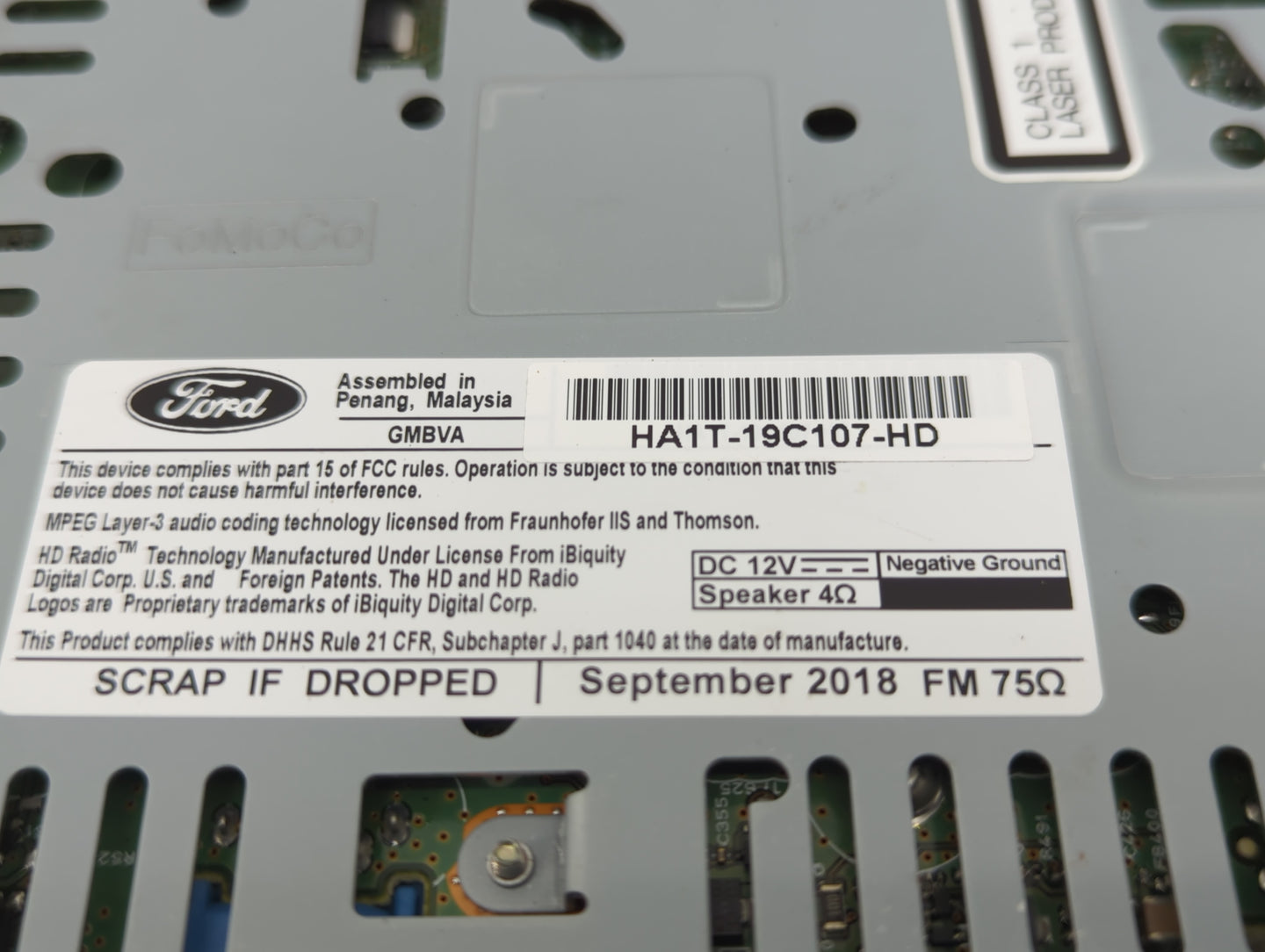 2019-2020 Lincoln Nautilus Radio AM FM Cd Player Receiver Replacement P/N:HA1T-19C107-HD Fits Fits 2019 2020 OEM Used Auto P