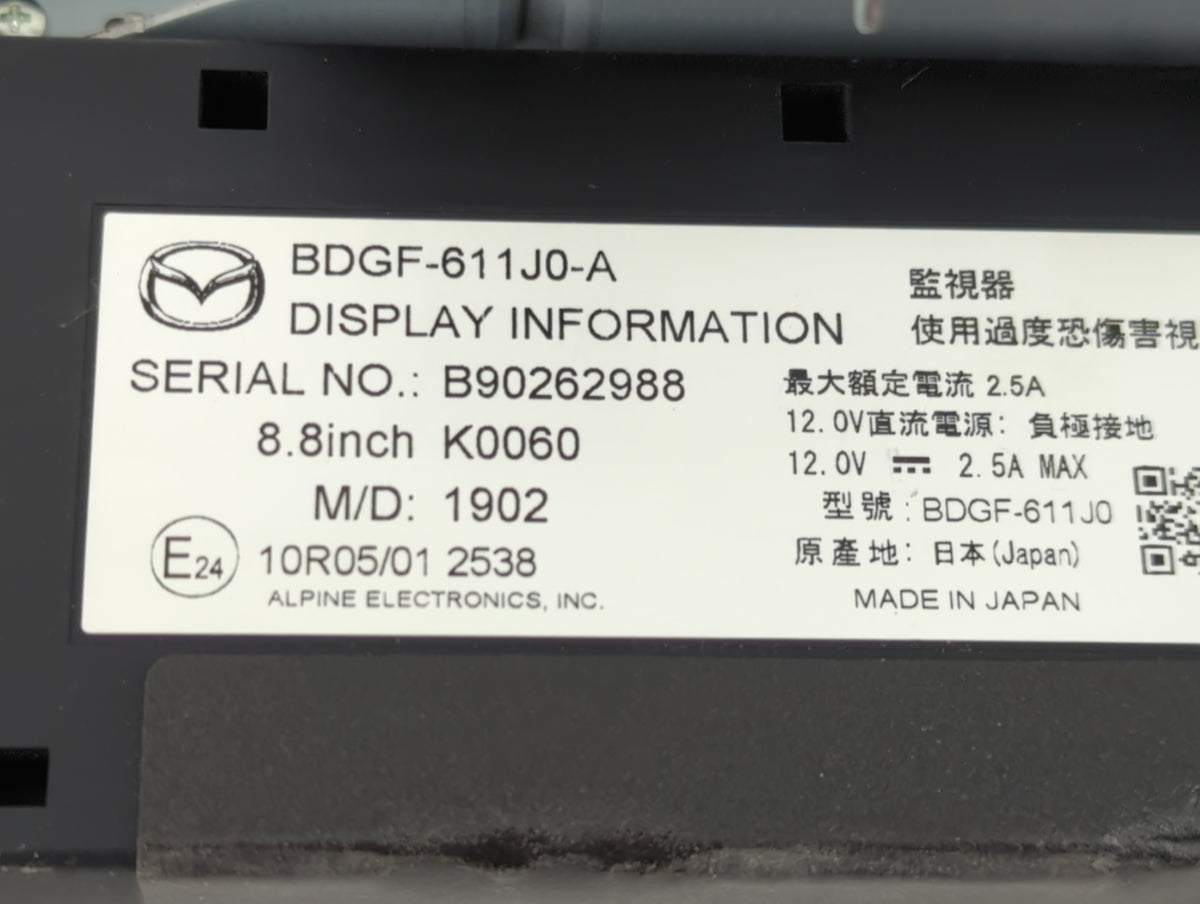 2019-2022 Mazda 3 Information Radio Display Screen 1165385 - Oemusedautoparts1.com