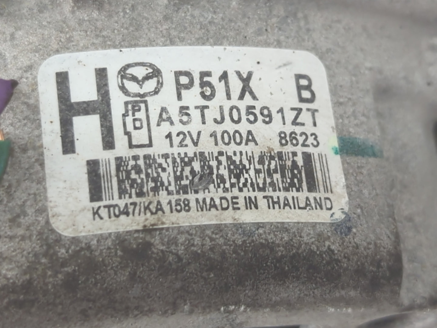 2016-2022 Mazda Cx-3 Alternator Replacement Generator Charging Assembly Engine OEM P/N:A5TJ0591ZT Fits OEM Used Auto Parts -