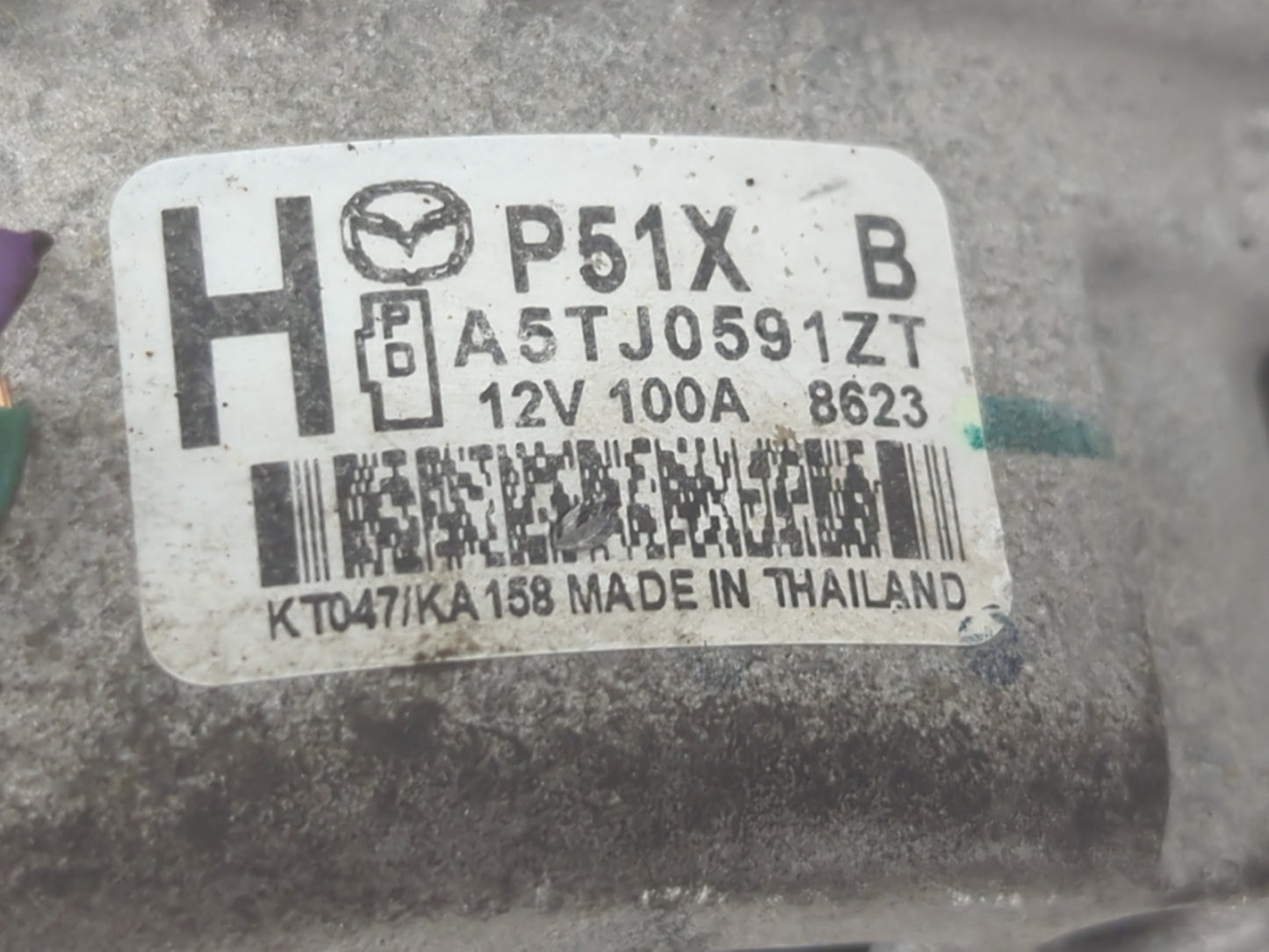 2016-2022 Mazda Cx-3 Alternator Replacement Generator Charging Assembly Engine OEM P/N:A5TJ0591ZT Fits OEM Used Auto Parts -