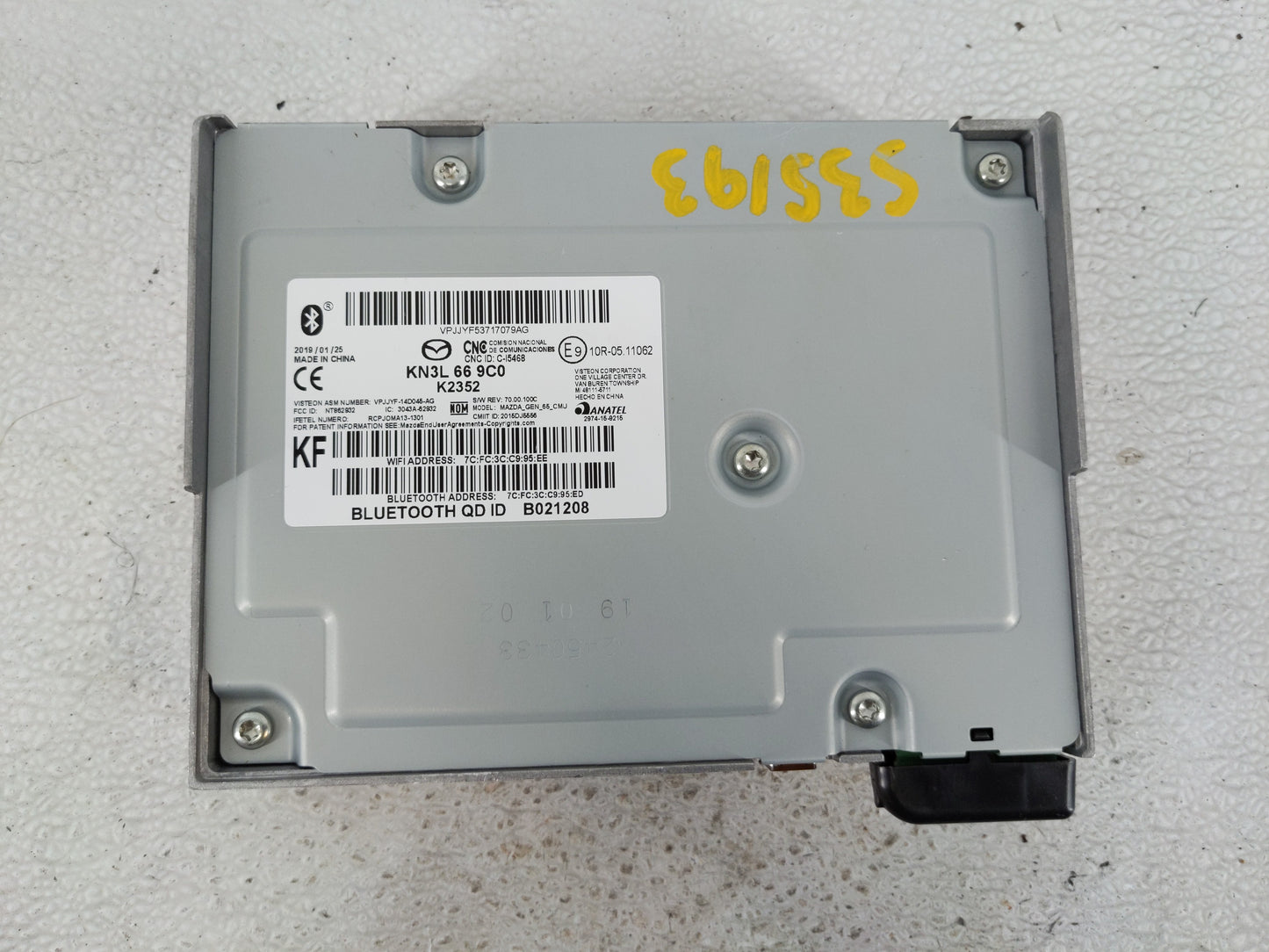 2019 Mazda Cx-5 Radio AM FM Cd Player Receiver Replacement P/N:KN3L 66 9C0 Fits OEM Used Auto Parts - Oemusedautoparts1.com