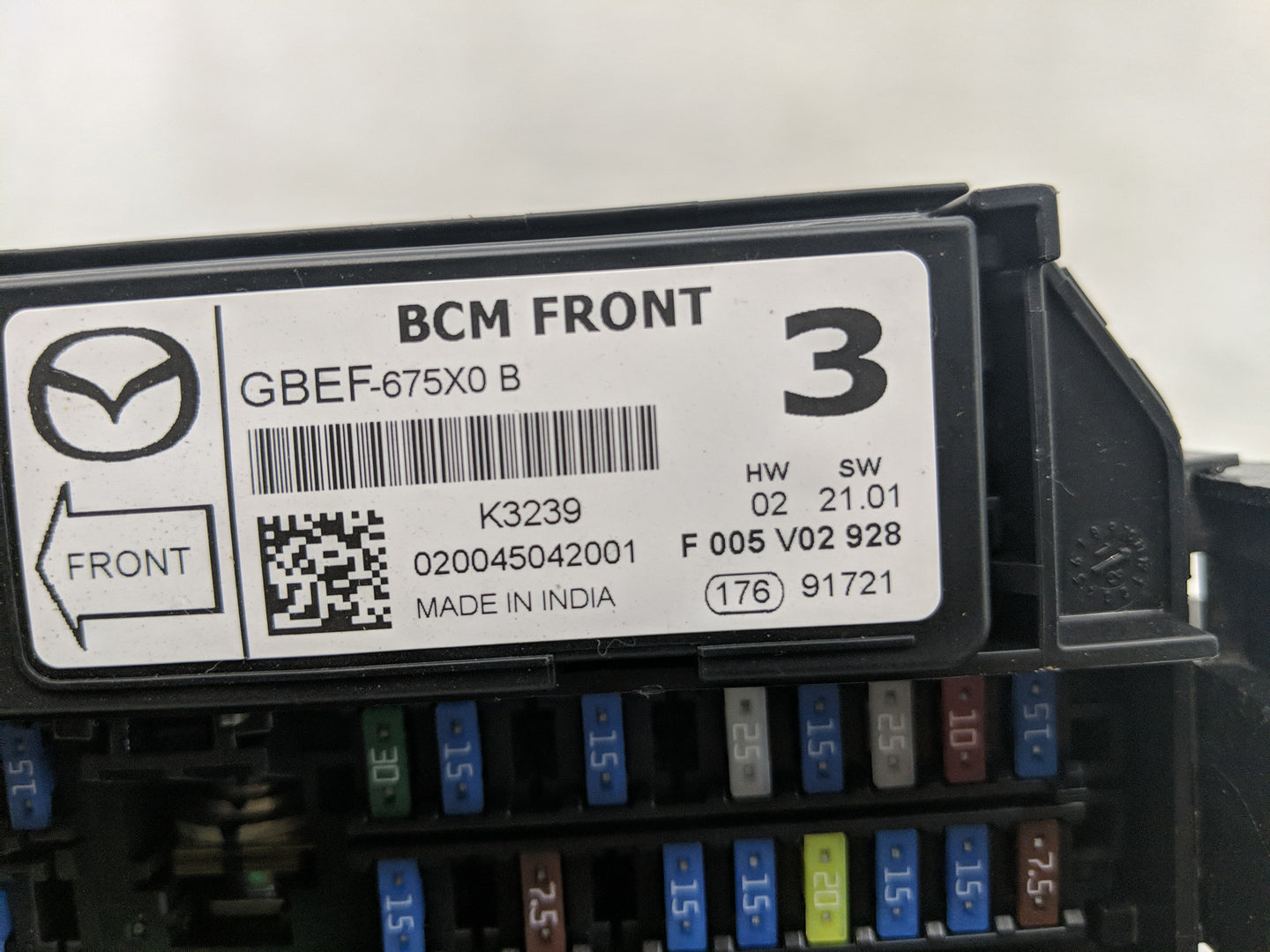 2013-2022 Mazda Cx-5 Fusebox Fuse Box Panel Relay Module P/N:GBEF-675X0 B KD45 66760 K7005 Fits OEM Used Auto Parts - Oemuse