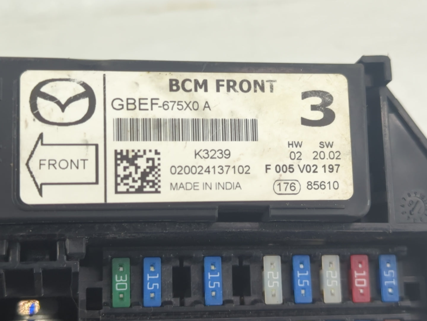 2013-2022 Mazda Cx-5 Fusebox Fuse Box Panel Relay Module P/N:GBEF-675X0 A Fits OEM Used Auto Parts - Oemusedautoparts1.com