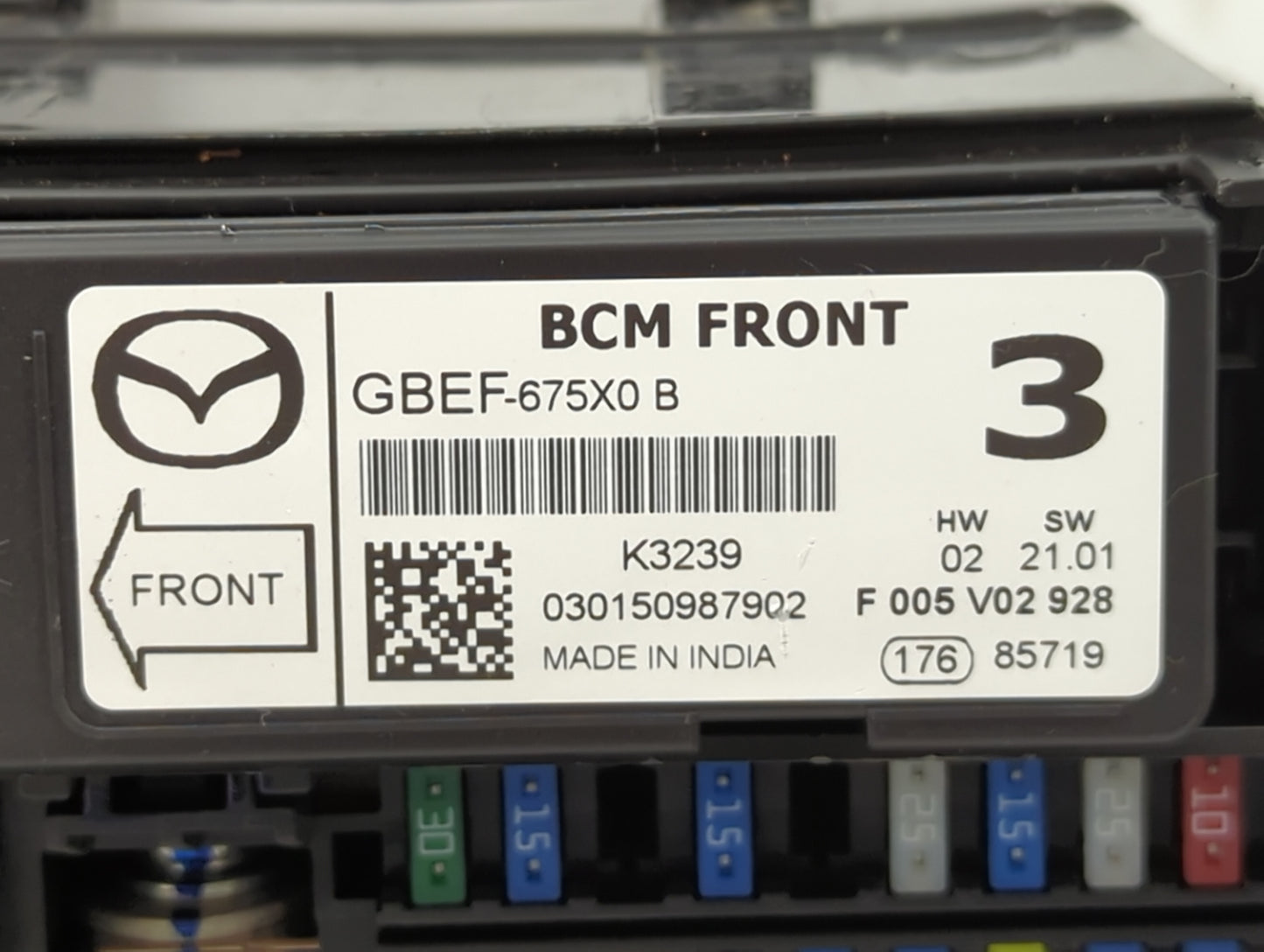 2013-2022 Mazda Cx-5 Fusebox Fuse Box Panel Relay Module P/N:GBEF-675X0 Fits OEM Used Auto Parts - Oemusedautoparts1.com