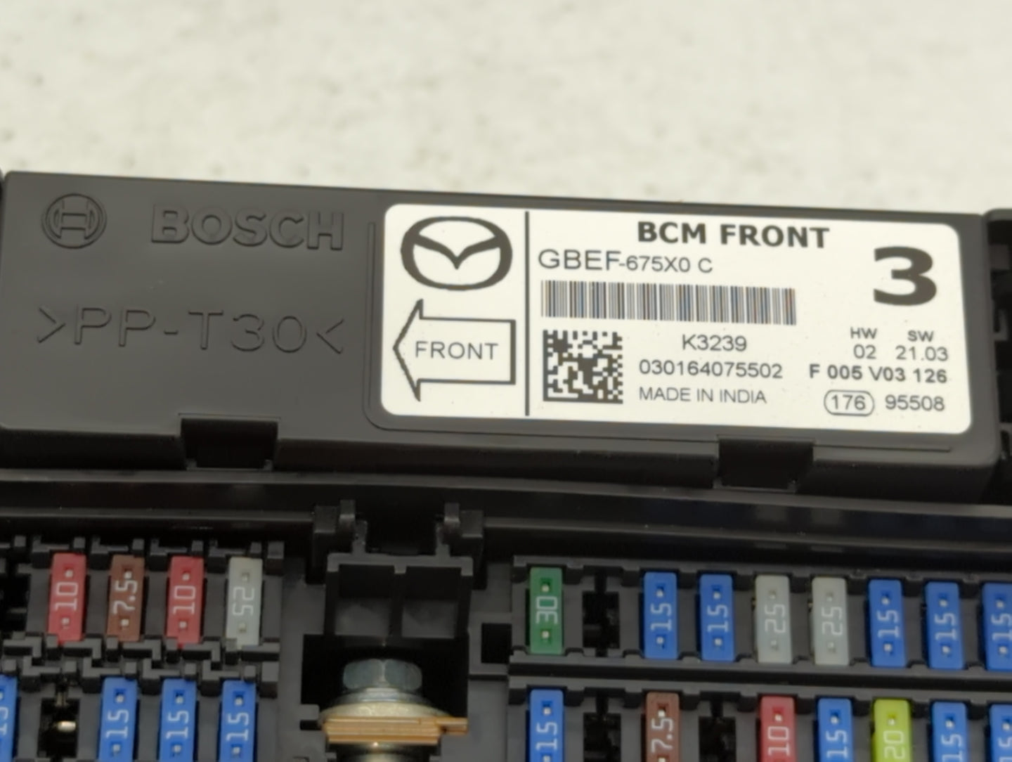 2016-2022 Mazda Cx-9 Fusebox Fuse Box Panel Relay Module P/N:03016475502 PP-T30 Fits Fits 2016 2017 2018 2019 2020 2021 2022