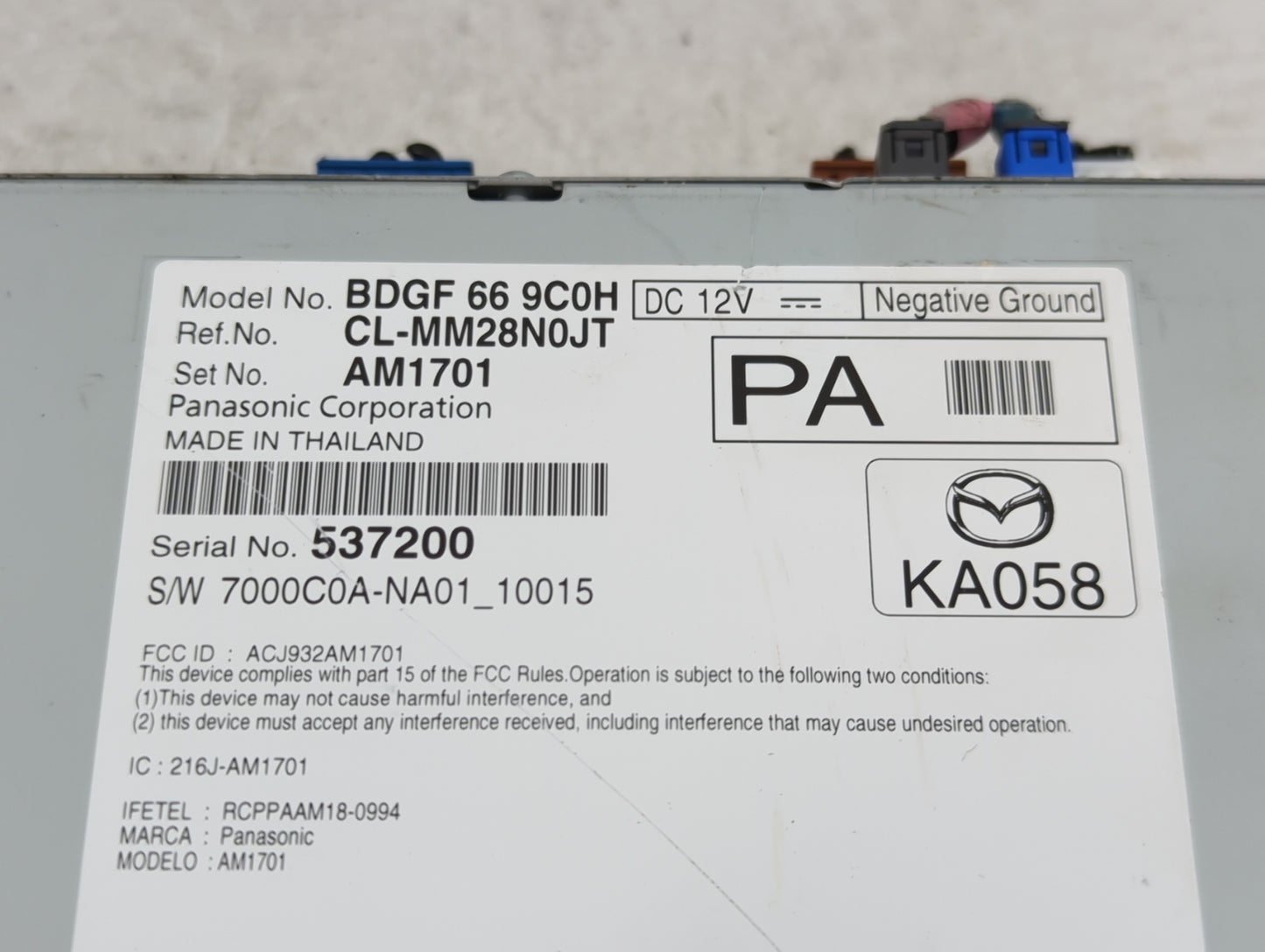 2019 Mazda Mazda3 Radio AM FM Cd Player Receiver Replacement P/N:BDGF669C0H CL-MM28N0JT, AM1701, ACJ932AM1701 Fits Fits 2020