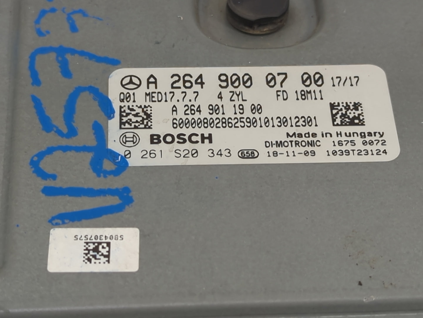 2019 Mercedes-Benz Cclass PCM Engine Control Computer ECU ECM PCU OEM P/N:A2649000700 A2649011900, 0261S20343 Fits Fits 2020