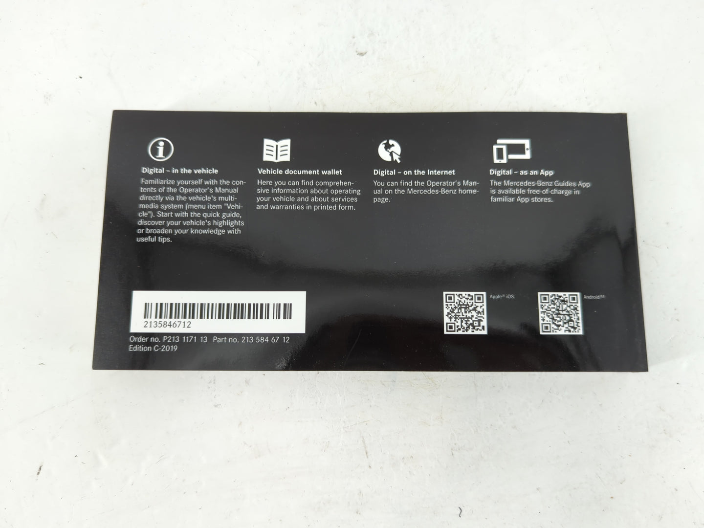 2019 Mercedes-Benz E350 Owners Manual Book Guide P/N:213 584 67 12 OEM Used Auto Parts - Oemusedautoparts1.com