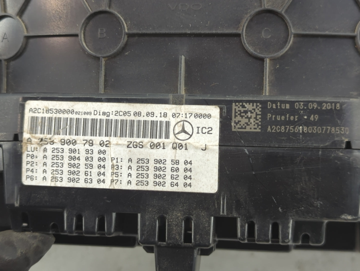 2019 Mercedes-Benz Glc300 Instrument Cluster Speedometer Gauges P/N:A2539007902 A2C18530000, A2C8756180307785, A2539019300 F